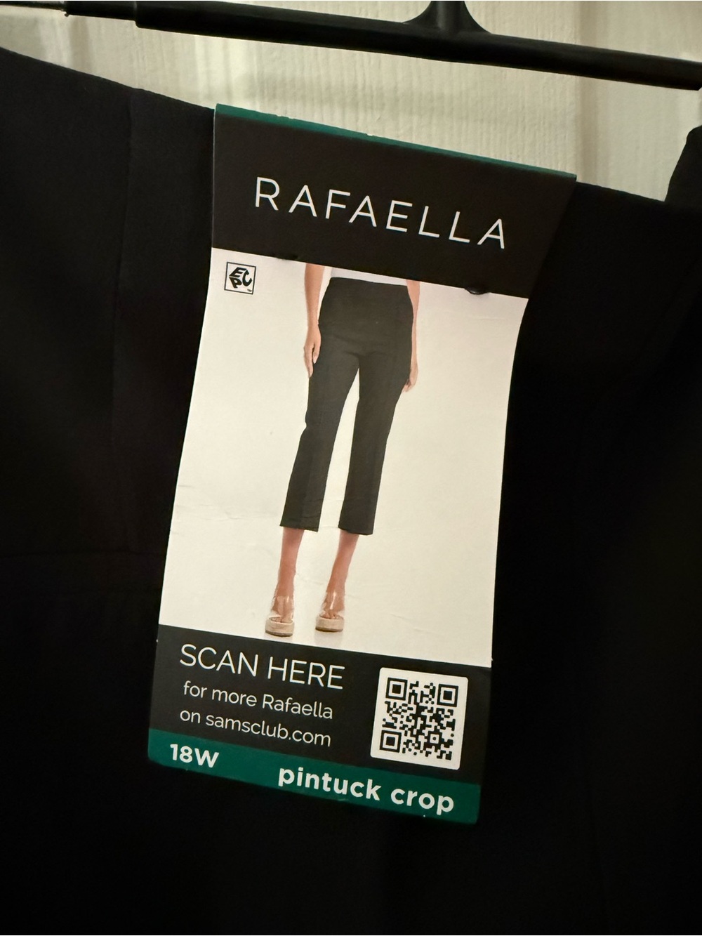 Rafaella Black Pintuck Crop Pants